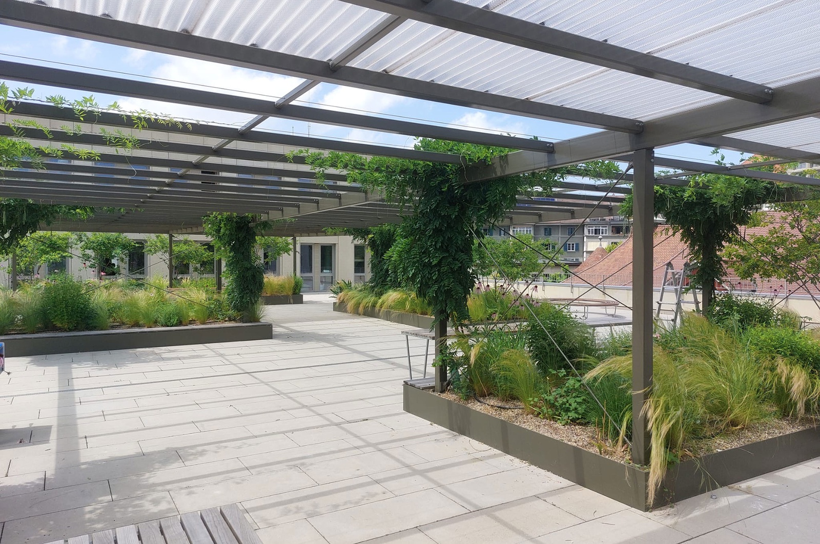 Neugestaltung Dachterrasse Schulanlage Spitalacker